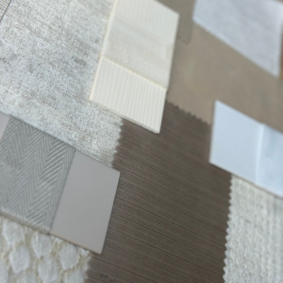 Free blinds samples moodboard neutral.