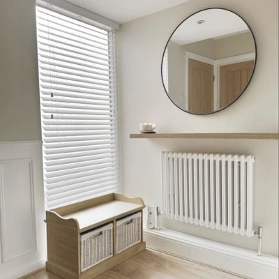 Roman blind neutral bedroom
