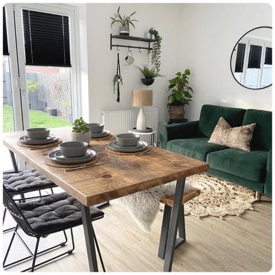 Black pleated blinds on bifold doors
