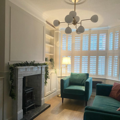 tier on tier shutters in a bay window