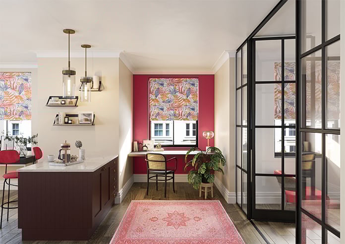 roman blind in viva magenta