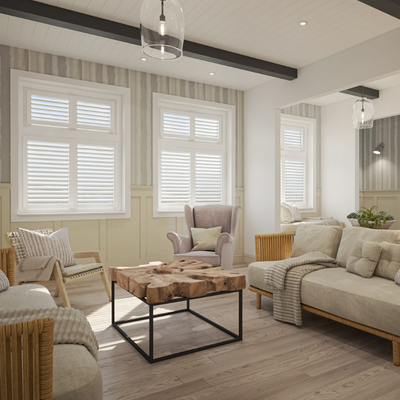 white shutters in living room