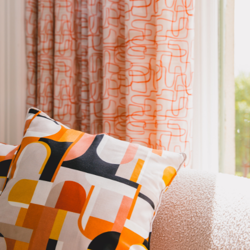 Archways Orange fabric scan