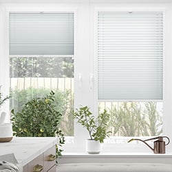 Perfect Fit White Pleated Blind in a conservatory window