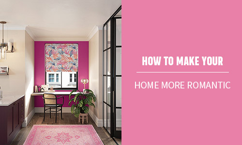 banner showing a patterned roman blind in a living room
