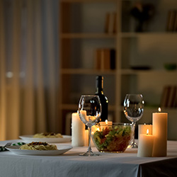 Romantic table in a dining room