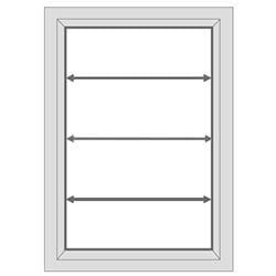 An image showing a window diagram, with arrows across it to show the measuring width placements.