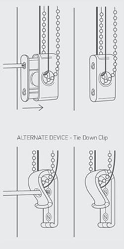 An icon showing how to screw a vertical p clip to a wall