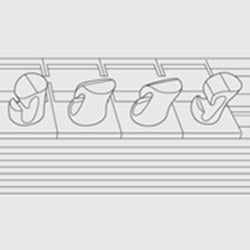 A graphic showing out of sync pegs on the underneath of a vertical headrail