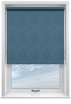 Flori Faux Suede (Blackout), Blue Jean - Roller Blind