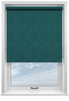 Flori Faux Suede (Blackout), Deep Teal - Roller Blind
