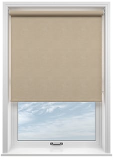 Flori Faux Suede (Blackout), Vanilla Latte - Roller Blind