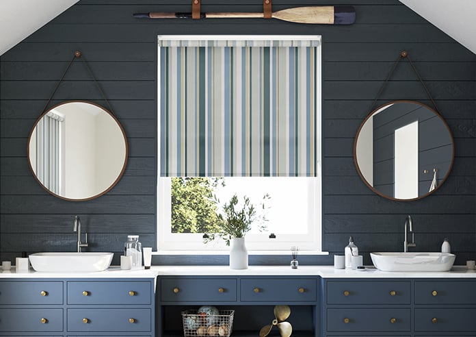 Riviera Stripe, Azure - Roller Blind