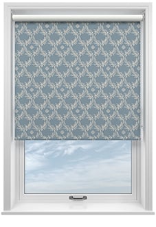 Trellis Prints, Vine and Bloom Raffs Blue - Roller Blind