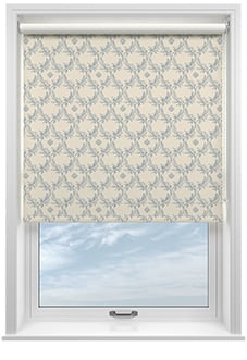 Trellis Prints, Vine and Bloom Romsey Raffs Blue - Roller Blind