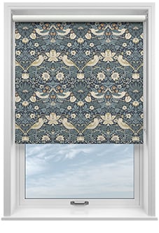 William Morris At Home Strawberry Thief, Indigo - Roller Blind
