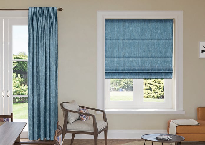Cascade, Vivid Blue - Roman Blind