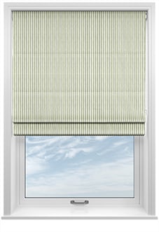 Emily Bond Oscar Stripe, Sage - Roman Blind