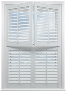 Bromley, Cool Grey - Tier on Tier Plantation Shutter