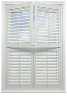 Kensington, Muted White - Tier on Tier Plantation Shutter