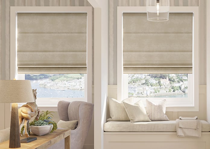 Florence Faux Suede, Mink Brown - Twist&Fit Roman Blind