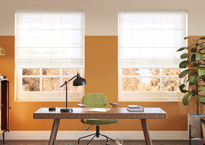 Pavia Voile, White Primrose - Twist&Fit Roman Blind