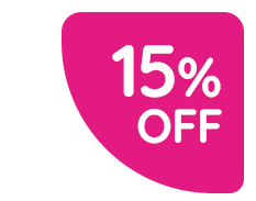 15% off discount label