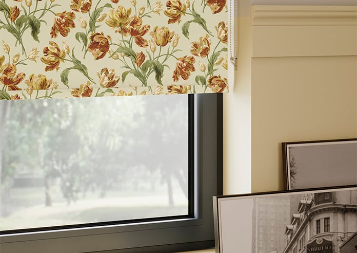 Store Enrouleur Laura Ashley Gosford 44" X 27" – Motif Paprika Charbon – Occasion