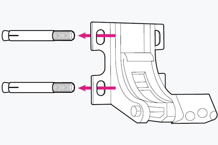 An image showing an awning bracket and how to fit the screws