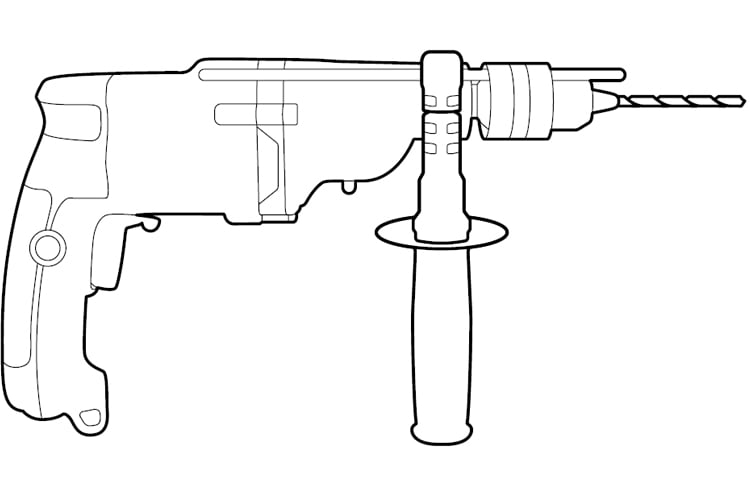 An image showing a drill with a masonry bit