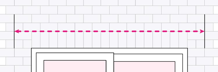 an image showing how to measure for an awning width