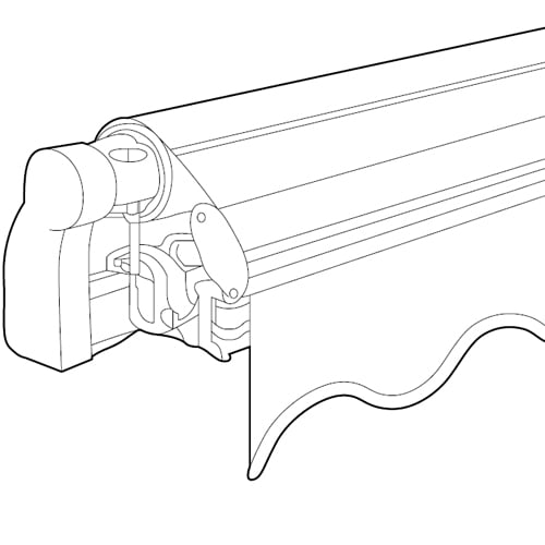 An awning preassembled