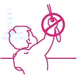 A graphic showing a child safety logo