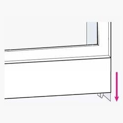 An icon showing how to slot the frames together for a shutter