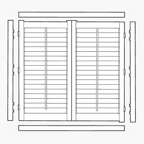 A diagram showing how to lay a Plantation Shutter out after unpacking