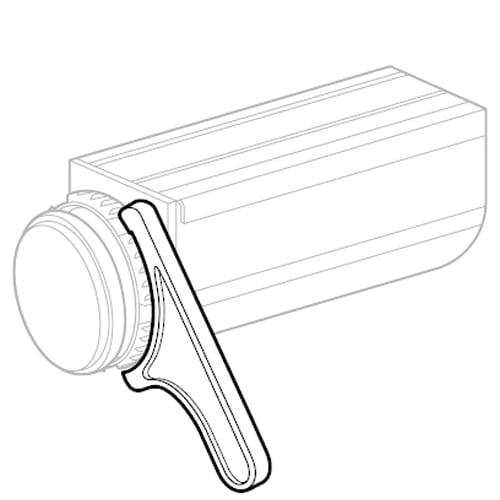 A graphic showing a Twist&Fit roman blind adjustment tool