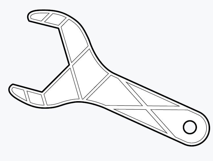 Graphic showing a Twist&Fit roman blind optional tool Graphic showing a Twist&Fit roman blind optional tool