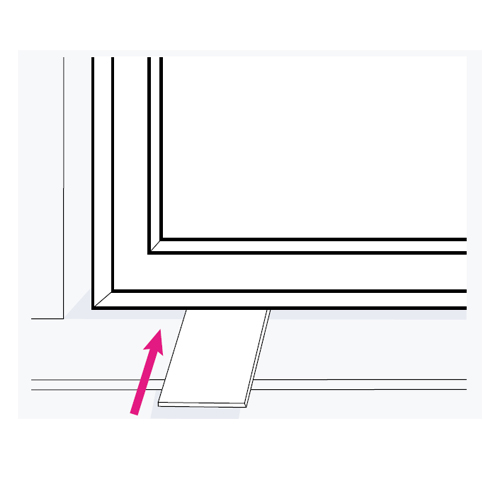 A diagram showing how to pack out shutter frames