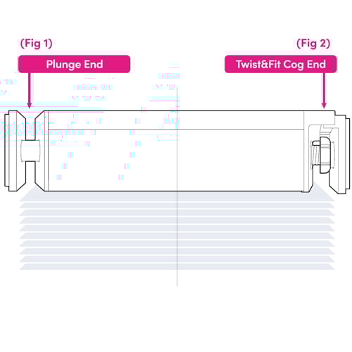 A graphic showing how a twist&fit wood from 247blinds fits