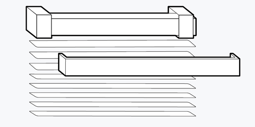 A graphic showing where to add your wood blind pelmet