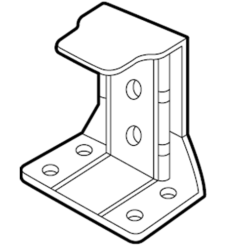 A graphic showing support brackets for a wood blind