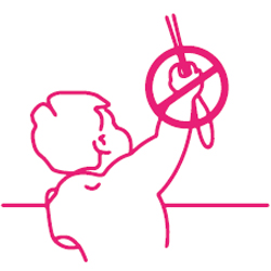 A no cord safety icon for Twist&Fit Roman blinds