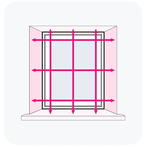 A diagram showing how to measure for your shutter in a recess