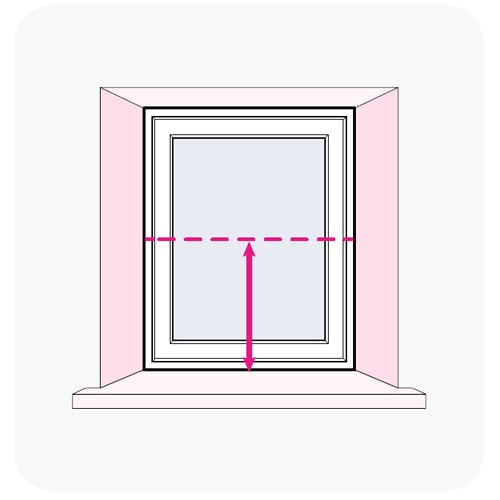 A diagram showing how to measure for shutter mid-rails