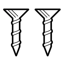 A graphic showing wood screws