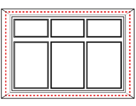 An icon showing where to measure on a recess fitting