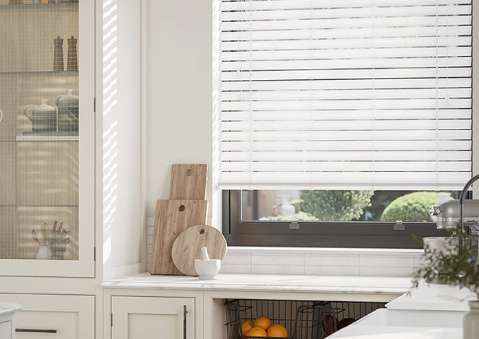 Ecowood Supreme White Satin Venetian Blind